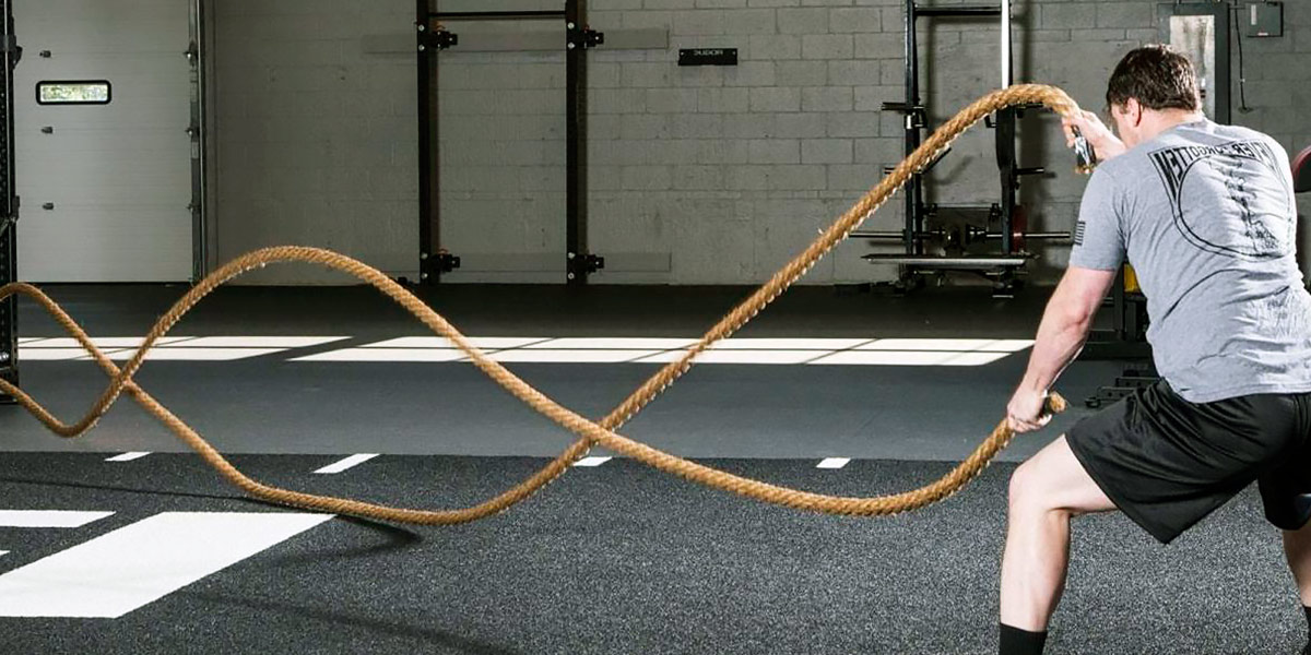 entraînement avec une battle rope